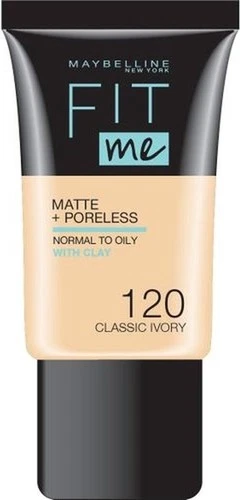 Maybelline Fit Me Matte &Amp; Poreless Liquid Foundation 18Ml - 120 Classic Ivory