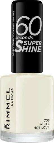 Rimmel London 60 Seconds Super Shine Nail Polish, 703 White Hot Love